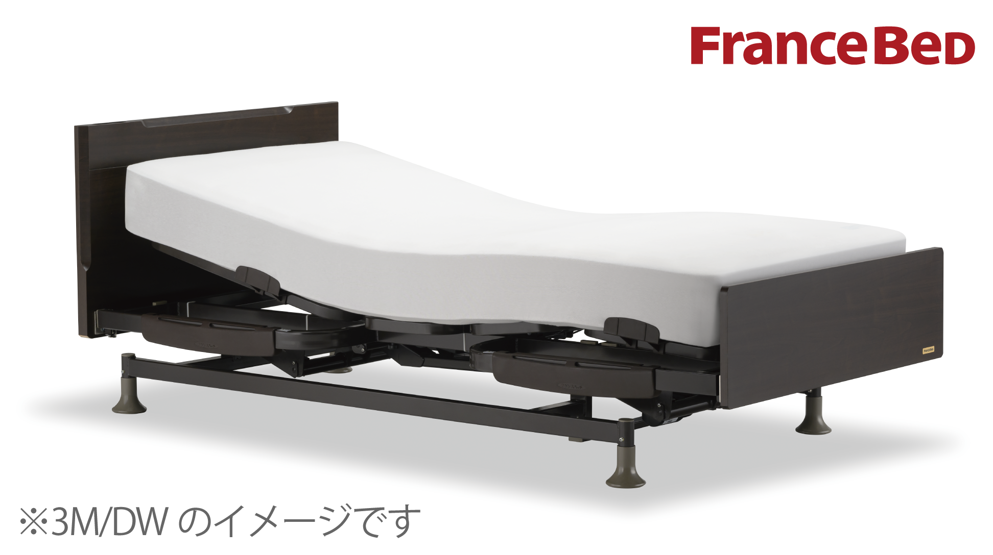 フランスベッド｜レステックス-101F (2モーター) ダークウォールナット色 シングル