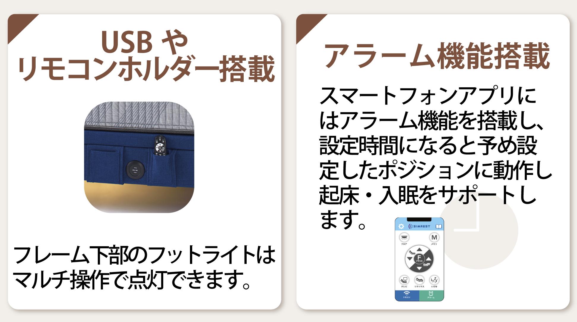 シモンズ｜電動リクライニングベッドセット｜シムレストプラス ブルー色｜ノーピローマットレス シングル